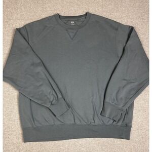 Uniqlo‎ Sweatshirt Mens 3XL Gray Crewneck Pullover Cotton Blend Casual